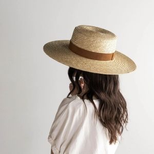 BNWT Gigi Pip Capri Boater Hat in Natural